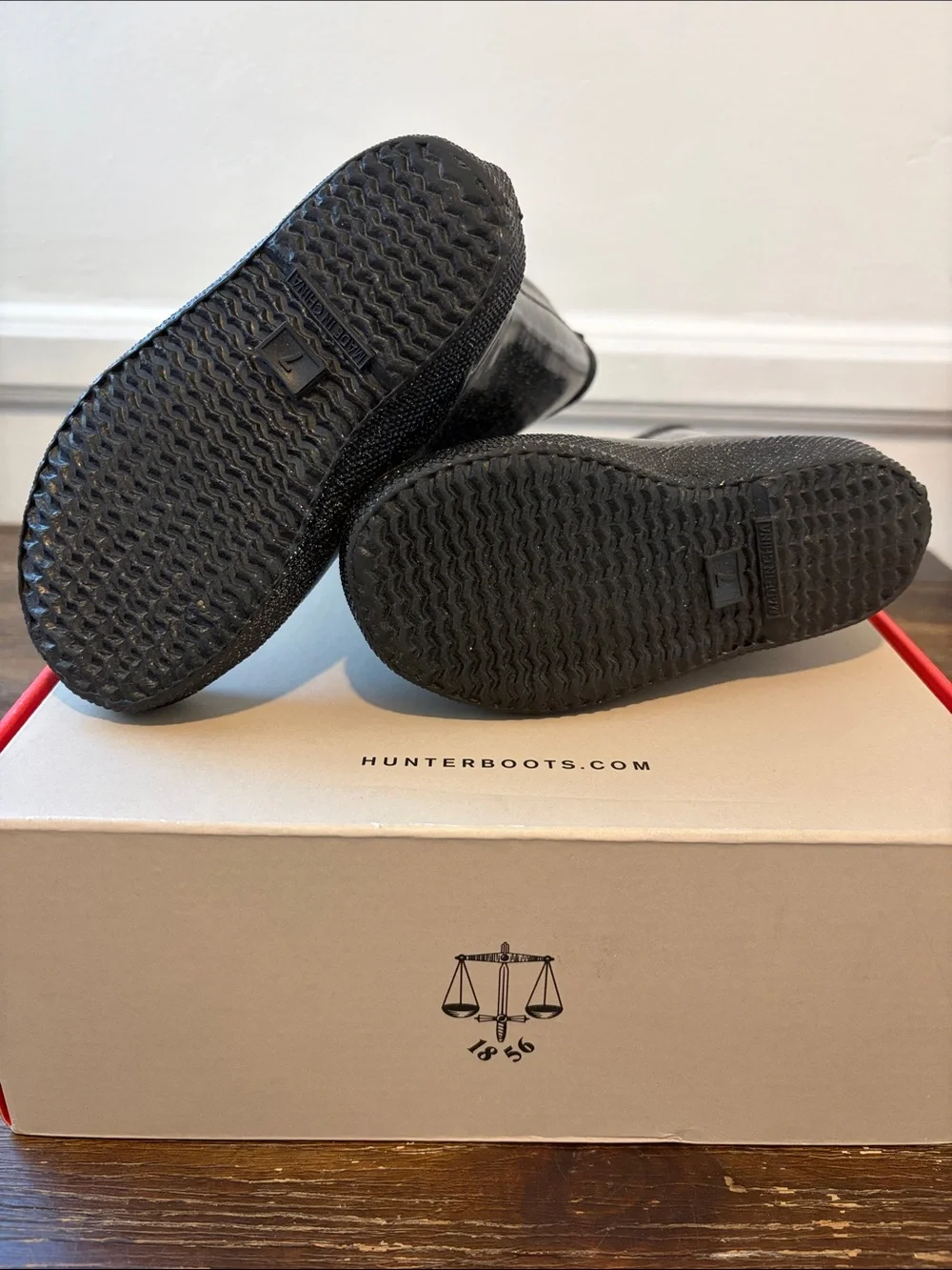 Hunter Black Glitter Short Rain Boots